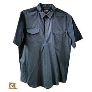Retrofit shirt sleeve shirt, navy blue